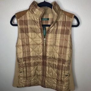 Pre-Loved Size M Ralph Lauren Brown Plaid Vest